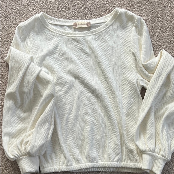 Altar'd State White Textured Long Sleeve Top size XS - Picture 1 of 4